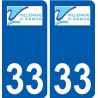 33 Villenave-d'Ornon logo ville autocollant plaque stickers