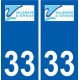 33 Villenave-d'Ornon logo ville autocollant plaque stickers