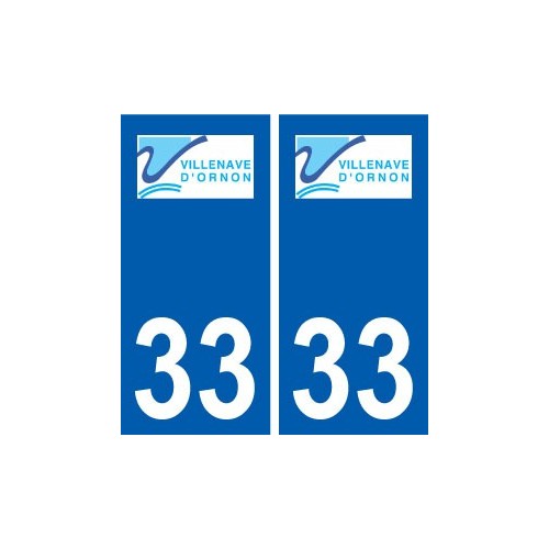 33 Villenave-d'Ornon logo ville autocollant plaque stickers