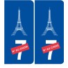 Plaque d'immatriculation Paris France numéro au choix