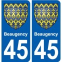 45 Beaugency ville blason autocollant plaque