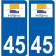 45 Beaugency ville logo autocollant plaque