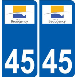 45 Beaugency ville logo autocollant plaque
