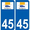 45 Beaugency ville logo autocollant plaque