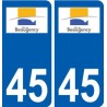 45 Beaugency ville logo autocollant plaque