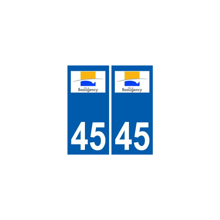 45 Beaugency ville logo autocollant plaque