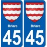 45 Briare ville blason autocollant plaque