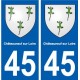 45 Châteauneuf-sur-Loire ville blason autocollant plaque