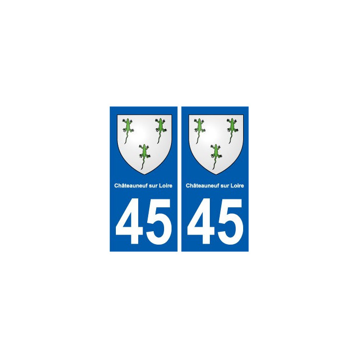 45 Châteauneuf-sur-Loire ville blason autocollant plaque