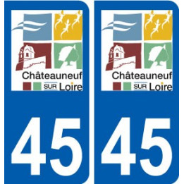 45 Châteauneuf-sur-Loire ville logo autocollant plaque