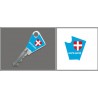 Sticker Clé Haute-Savoie croix adhésif autocollant
