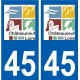 45 Châteauneuf-sur-Loire ville logo autocollant plaque