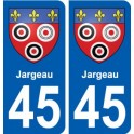 45 Jargeau ville blason autocollant plaque
