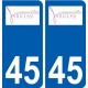 45 Jargeau ville logo autocollant plaque