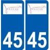 45 Jargeau ville logo autocollant plaque