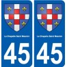 45 La Chapelle-Saint-Mesmin ville blason autocollant plaque