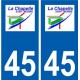 45 La Chapelle-Saint-Mesmin ville logo autocollant plaque
