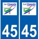 45 La Chapelle-Saint-Mesmin ville logo autocollant plaque