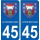 45 La Ferté-Saint-Aubin ville blason autocollant plaque