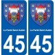 45 La Ferté-Saint-Aubin ville blason autocollant plaque