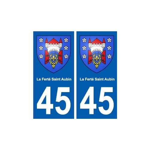 45 La Ferté-Saint-Aubin ville blason autocollant plaque