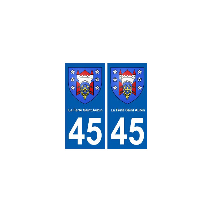 45 La Ferté-Saint-Aubin ville blason autocollant plaque