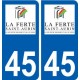 45 La Ferté-Saint-Aubin ville logo autocollant plaque