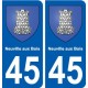 45 Neuville-aux-Bois ville blason autocollant plaque