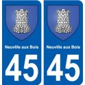 45 Neuville-aux-Bois ville blason autocollant plaque