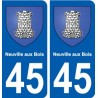 45 Neuville-aux-Bois ville blason autocollant plaque