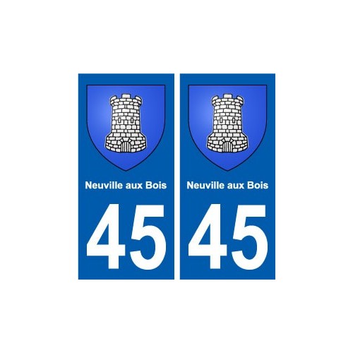 45 Neuville-aux-Bois ville blason autocollant plaque