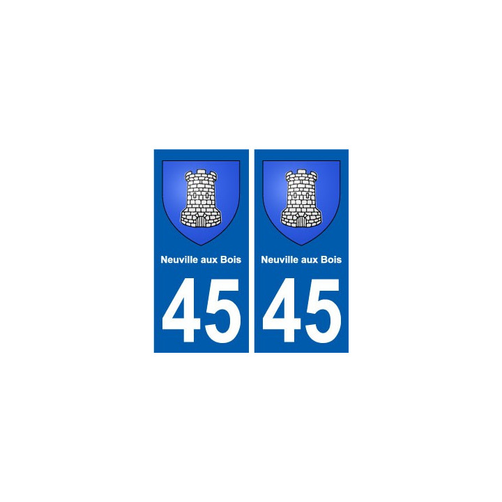 45 Neuville-aux-Bois ville blason autocollant plaque