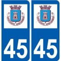 45 Neuville-aux-Bois ville logo autocollant plaque