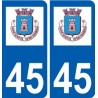 45 Neuville-aux-Bois ville logo autocollant plaque