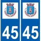 45 Neuville-aux-Bois ville logo autocollant plaque