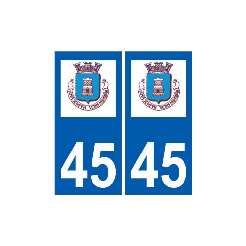 45 Neuville-aux-Bois ville logo autocollant plaque