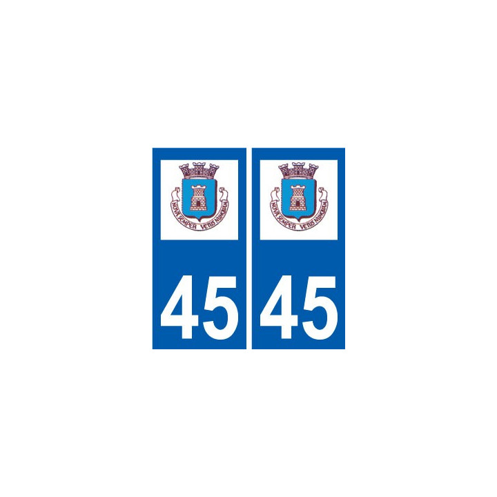 45 Neuville-aux-Bois ville logo autocollant plaque