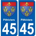 45 Pithiviers ville blason autocollant plaque