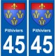 45 Pithiviers ville blason autocollant plaque