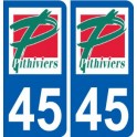 45 Pithiviers logo ville autocollant plaque stickers