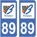 89 Yonne autocollant plaque