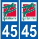 45 Pithiviers logo ville autocollant plaque stickers