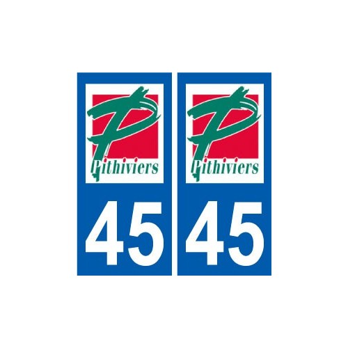 45 Pithiviers logo ville autocollant plaque stickers