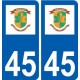 45 Saint-Denis-en-Val logo  ville autocollant plaque stickers