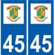 45 Saint-Denis-en-Val logo  ville autocollant plaque stickers