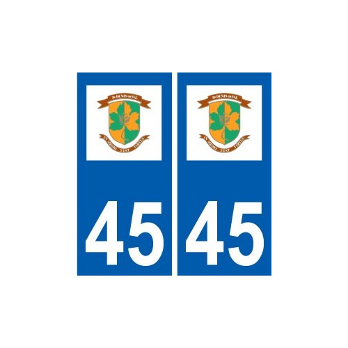 45 Saint-Denis-en-Val logo  ville autocollant plaque stickers
