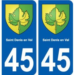 45 Saint-Denis-en-Val blason ville autocollant plaque stickers