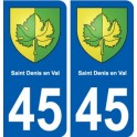 45 Saint-Denis-en-Val blason ville autocollant plaque stickers