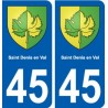 45 Saint-Denis-en-Val blason ville autocollant plaque stickers