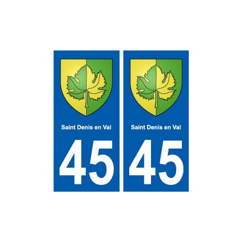 45 Saint-Denis-en-Val blason ville autocollant plaque stickers